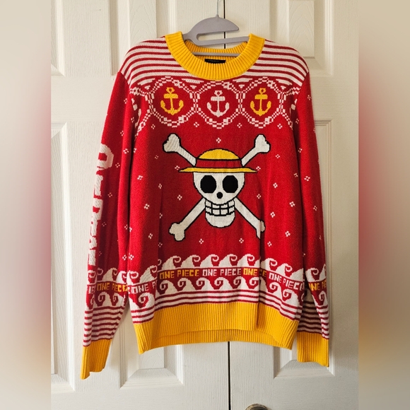Onepiece Red and Yellow Crewneck Sweater - Picture 1 of 4